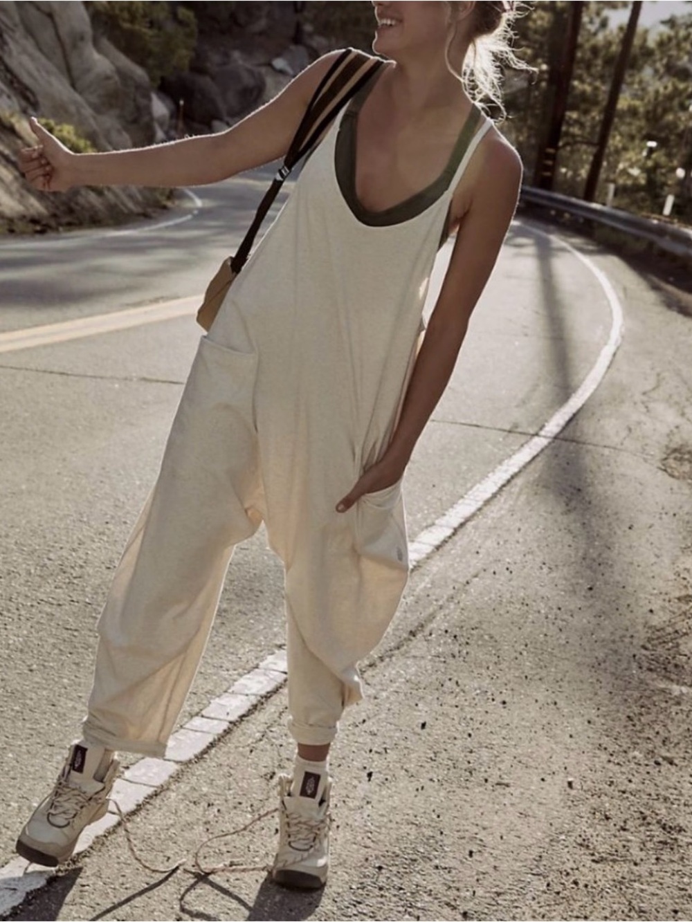 Free people hotshot onesie in oatmeal heather
